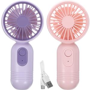 Cabilock 2pcs Portable Mini Usb Charging Handheld Fans Battery Operated Travel Fan for Cooling Compact Design for Outdoor Hiking and Daily Use (Assorted Color 2)