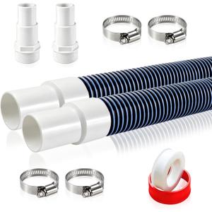 1.5inch Pool Filter Hose Kit, 6 FT & 3 FT Pool Hoses for Above Ground Pools | 1-1/2 inch Pool Pump Hose Replacement Kit; Adapters & Clamps Included; Pool Pumps & Filter Systems; Windproof, Sun-resistant