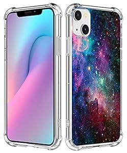 Space Galaxy Nebula Phone Case for iPhone 13 - CCLOT Cover Compatible with iPhone 13 Amazing Purple Space Galaxy Nebula Scene View Colorful Drop Resistant (TPU Protective Heavy Duty Bumper)