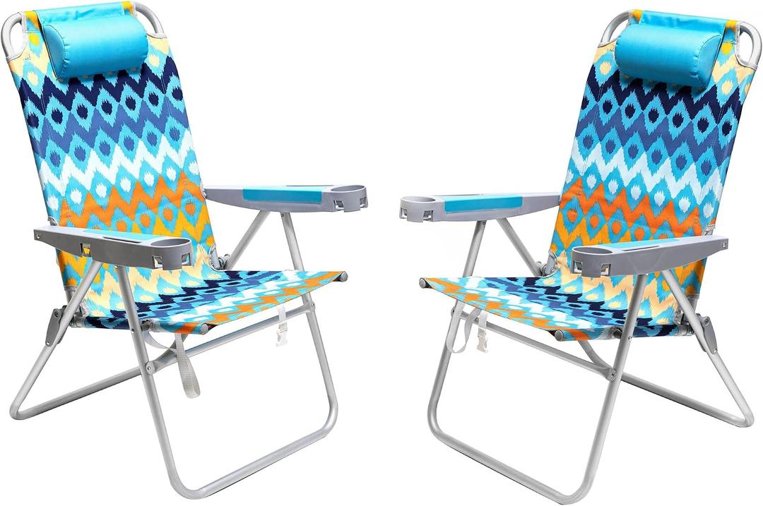 SUNNYFEEL Tall Beach Chair for Adults, High Back High Seat Folding Chair