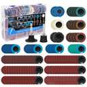 136 PCS 2 Inch Die Grinder Sanding Discs Bits Accessories, Quick Change Disc with 1/4 Roll Lock for Milwaukee Dewalt Right Angle Die Grinder M12, Drill Sanding Attachment Surface Conditioning Tool