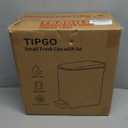 TIPGO Slim Bathroom Trash Can with Lid Soft Close, Step Pedal, 6 Liter / 1.6 Gallon Stainless Steel Trash Bin, Small Garbage Cans for Bedroom, Office, Kitchen (Matte Black)