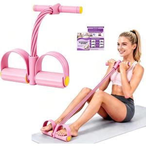 Foot Pedal Resistance Bands with Handles, Multifunction Elastic Yoga Exercise Bands, Home Gym Fitness Equipment for Women & Men to Tone Abs, Core, Legs, Arms, Waist