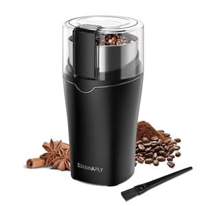 KIRAINAFLY Coffee and Spice Grinder, Espresso Grinder for Home Use, Stainless Steel Blade and Removable Cup, Multi-functional for Coffee Beans, Spices and More,Gray