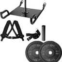 Yes4All Weighted Training Pull Sled with Vest, Steel Buckle, Fit for 1-2 Inch Plates, Sled Workout Equipment, Sport Power Sled for Athletic Exercise and Speed Improvement