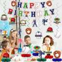 2 x 44 Pcs Baseball Party Decorations Happy Birthday Banner Sports Theme Hanging Swirls and Honeycomb Centerpieces Baseball Birthday and Gameday Celebration Decors for Kids Boys Baby Shower Party Supplies