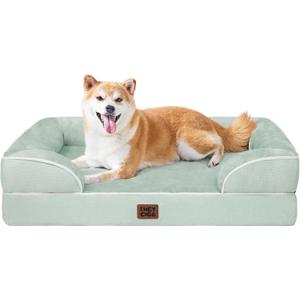 EHEYCIGA Orthopedic Large Dog Bed, Waterproof Memory Foam, Non-Slip Bottom, Sage Green, 36"L x 27"W x 6.5"Th