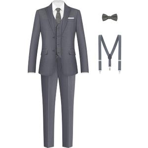 Boys Formal Suits Set, from Toddlers to Teen, Adjustable Waist, with Suspenders Size 3