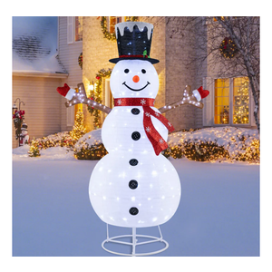 Tangkula 6 FT Lighted Pop-Up Christmas Snowman, Indoor Outdoor Christmas Decoration with 180 Pre-Lit LED Lights