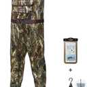 HISEA Chest Waders for Men with 200G Boots, Neoprene Waterproof Duck Hunting Wader, Insulated Bootfoot Fishing Waders (M12, Truetimber Drt Camo)
