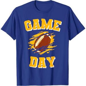 Game Day Kick Off Football Black and Yellow Team Fan T-Shirt XL