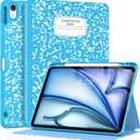 Supveco Case for iPad Air 11 Inch (M4 2026/M3 2025/M2 2024),iPad Air 5th/4th Generation 10.9 Inch 2022/2020 with Pencil Holder-[Auto Wake/Sleep],Premium Folio Stand Soft TPU Back Cover-SkyBlue