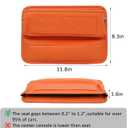 Car Seat Gap Filler with Pockets Leather Car Seat Organizer Automotive Accessories Front Seats Adjustable Gap Filler for Phones Glasses Keys Cards Orange