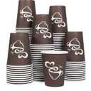 100 Count 12 oz Paper Coffee Cups, Disposable Drinking Cup for Hot or Cold Beverage, 12 ounce Brown Coffee Cups for Party, Business, Travel, Picnic