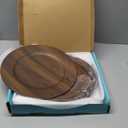 MAONAME Round Charger Plates Set of 6, 13 Inch Brown Charger for Dinner Plates, Farmhouse Faux Wood Plate Chargers, Rustic Table Chargers for Weddings, Party