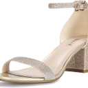 IDIFU Women's Cookie-LO Low Block Heels Chunky Sandals Ankle Strap Wedding Dress Pump Shoes 8.5