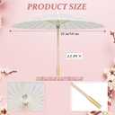 Paterr 24 Pcs 33'' Paper Umbrellas 8'' Paper Fans Decorative Chinese Japanese Parasol DIY Painting Crafts for Wedding Bridal Party Favor Photography Prop, White