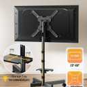 ELIVED Rolling TV Stand for Most 23"-60" TVs, Mobile TV Cart 90 Rotation Landscape to Portrait, Height Adjustable Floor TV Stand with Extendable Base, Max VESA 400x400mm, Up to 77 Lbs, YD2114B