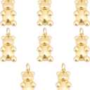 SUNNYCLUE 1 Box 8pcs Real 18K Gold Plated Teddy Bear Charms 3D Cartoon Cute Animal Bears Dangle Charm for Jewelry Making DIY Bracelet Necklace Earring Gift Women Adult Craft