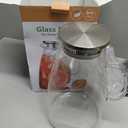 Glass Pitcher with Lid, 1 Gallon 128oz Water Pitcher with Handle and Spout for Fridge, Borosilicate Glass for Iced Tea, Juice, Sangria, Cold/Hot Beverage, Large Jug with Extra Wide Mouth