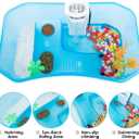 Turtle Tank with Multi-Function Areas, Easy Assembly, Ideal for Small Turtles & Reptiles, Includes Plastic Tree & Fishing Net