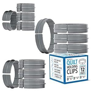 Impresa Quilt Clips Variety Pack  2", 3" & 4" Diam x 1" Tall Gray Quilting Clamps & Holding Clips  Versatile Rolled Holder for Hand & Machine Sewing