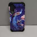 PIXIU Unique Flower Pattern Compatible with Samsung Galaxy A36/A56 case, Heavy Duty Dual Layer Shockproof Full-Body Protective Sturdy Hybrid Cute Rugged Case for Women,Girls,Kids-Blue Floral (A06)