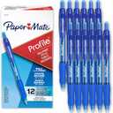 Paper Mate Profile Retractable Ballpoint Pens, Bold Point (1.4mm), Blue, 12 Count (12 Count (Pack of 1))