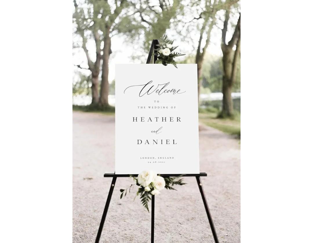 Elegant Minimalist Wedding Welcome Sign - Large, Perfect for Your Special Day