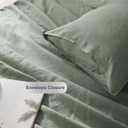 TOSMO 100% Linen Pillowcase Queen Size, Set of 2, Stone Washed Pillowcases Envelope Closure, Soft and Durable Pillow Cases, 20" X 30", Sage Green