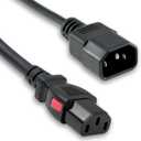 2M(6ft 7in) Universal Wire IEC C14 to Locking IEC C13 Auto-Lock