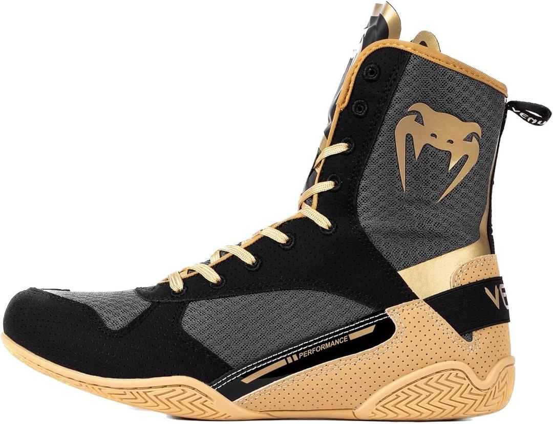 Venum Elite Boxing Shoes (12 Women/10.5 Men, Black/Beige)