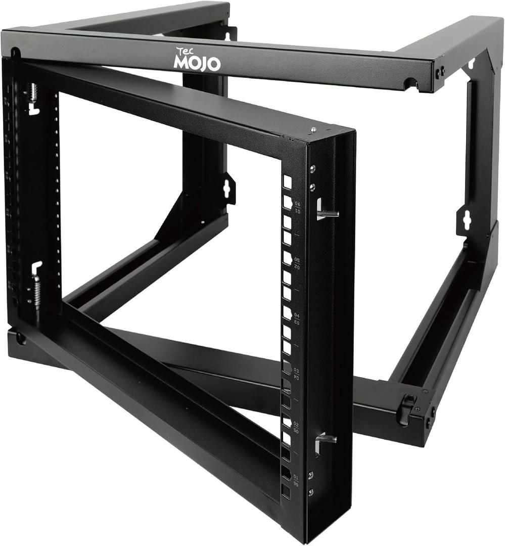 Tecmojo 6U Wall Mount Server Rack, Open Frame Network Rack for 19" Computer/AV/Data/IT/Media Equipment, 18" Depth, 16" Apart Mounting Holes, Swing Gate, Square and Tapped Holes