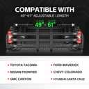 YZONA Truck Bed Extender, Aluminum Tailgate Extender, 49"-61" Adjustable Length, Drill Required, Fits for Toyota Tacoma, Chevy Colorado, GMC Canyon,Nissan Frontier, Maverick, Santa Cruz Black