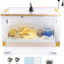 Chicken Brooder Box Kit with Heater, Warmer Plate, Ducks Tent, Thermometer - Ideal for 20 Ducks, Quail, Chicks - Indoor Bedding Pen for Young Poultry (23.03 x 16.54 x 13.19, Yellow)