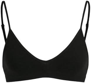 SweatyRocks Women's Triangle Bralette V Neck Wireless No Padded Bra Comfortable Everyday Bras M