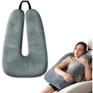 Neck Pillow for Children Travel Pillow for Sleeping Airplane-Avoid Neck&Shoulder Pain, Support Head and Neck, for Car, Airplane,Train,Office,Home (Grey)