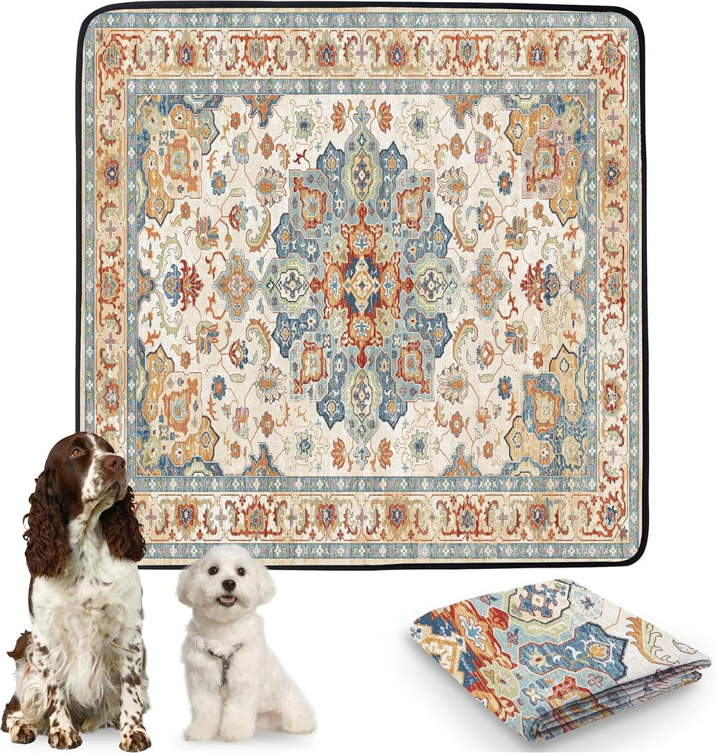 PatiencET Washable Pee Pads for Dogs Cat Litter Mat 72'' x 72" Super Absorbent Leakproof Reusable Puppy Pads 1 Pcs Puppy Training Pad with Non-Slip Bottom for Potty Whelping Playpen Crate Green