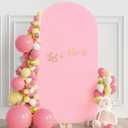 Wokceer 6.6FT Wedding Arch Cover Spandex Fitted Wedding Arch Stand Covers Round Top Chiara Arch Backdrop Cover for Birthday Party Ceremony Banquet Decoration Pink