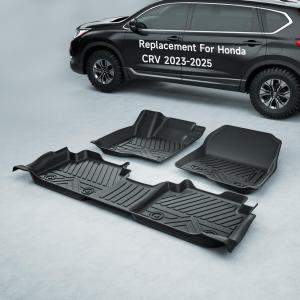 TPE All-Weather Floor Mats for Honda CR-V 2023 2024 2025 2026| Custom Fit Heavy Duty Truck Floor Liners | Front & Rear Row Protection | Durable, Odorless, Easy to Clean (3-Piece Set, Black)