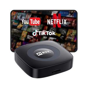 Ai Magic Box for Streaming Netflix/YouTube/TikTok, Wireless CarPlay Adapter Dongle Support TF Card for OEM Wired Car Play & Android Auto Cars