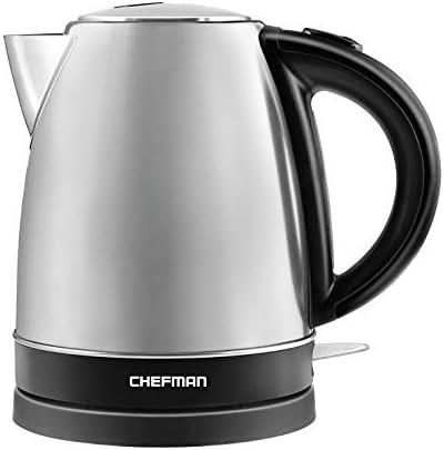Chefman Stainless Steel Electric Kettle w/ 360° Swivel Base, Auto Shut Off & Boil Dry Protection, BPA-Free Interior and Cool-Touch Handle, 7+ Cup Capacity, 1.7 Liter, 1500W