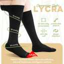 Merino Wool Compression Socks for Women&Men 15-20mmHg Knee High Breathable Socks for Flying, Athletic, Travel (XL)
