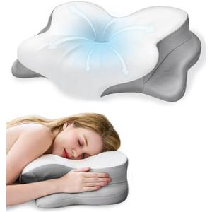 Cervical Neck Pillow, Ergonomic Memory Foam Pillow for Neck Pain Relief with Dual-Height Design, Breathable Cover, Neck Support for All Sleepers