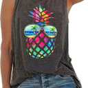 Womens Tank Tops Summer T Shirts Sleeveless Casual Loose Tunic Blouses, Size L