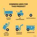 Marathon 20011 Pneumatic 4.10/3.50-4 Tire and Wheel Assembly, Replacement Hand Truck and Utility Tire