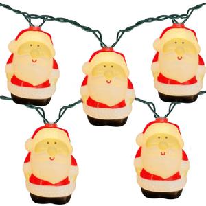 Christmas Santa String Lights Outdoor, 8.5Ft Vintage Christmas Decorations String Lights with 10 LED Santa Lights, Hanging Christmas Window Fairy Lights for Indoor Party Holiday Xmas Tree Decor