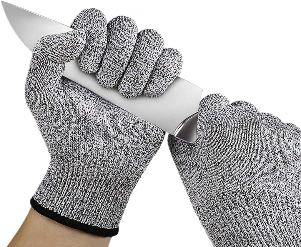Cut Resistant Gloves Level 5, HPPE Glove Food Grade Cut Proof Gloves for Kitchen Cutting Oyster Shucking Mandoline Woodwork (M-1 Pair)