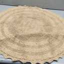 Soft Cotton Crochet Round Pattern Bath Rug - Mats for Bathroom, Shower, Bath Tub, Sink, Toilet - (24 Inches, Beige)