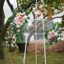 Faux Flower Swag Set of 2 for Wedding Welcome Signs Floral Swag Wedding Reception Ceremony Signs Decor (Pink)